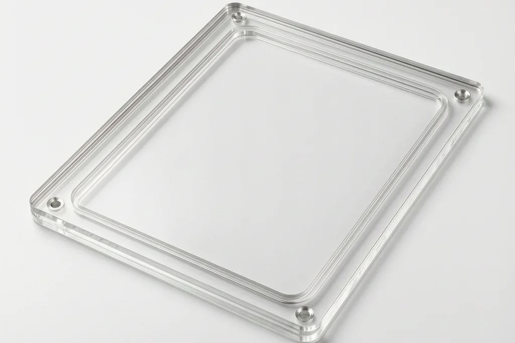 CNC machined transparent polycarbonate PC safety guard panel with mounting holes