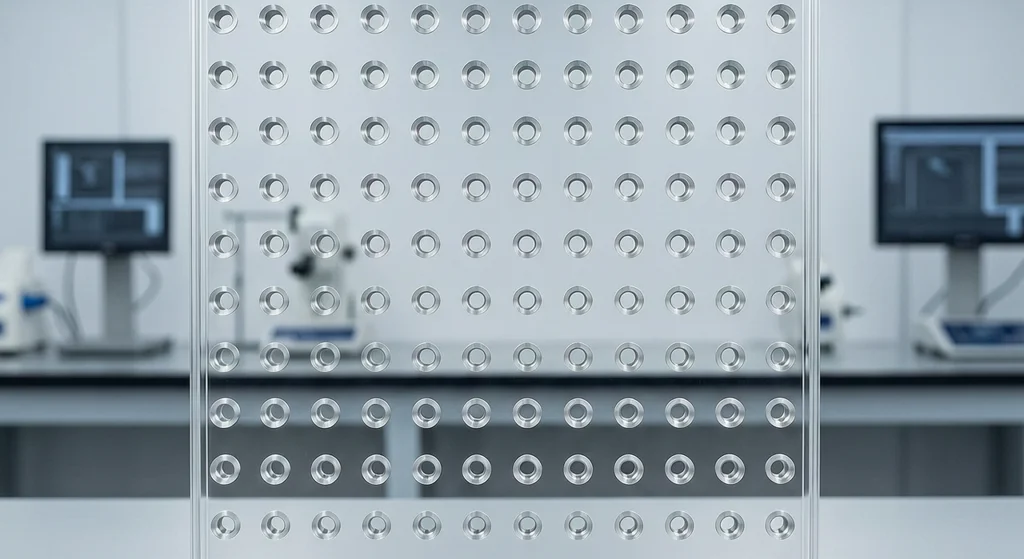 Precision drilled holes in clear CNC machined polycarbonate PC plate