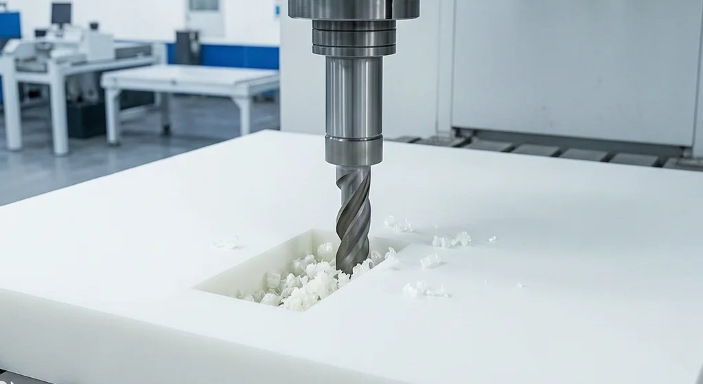 CNC milling ABS sheet on machining center