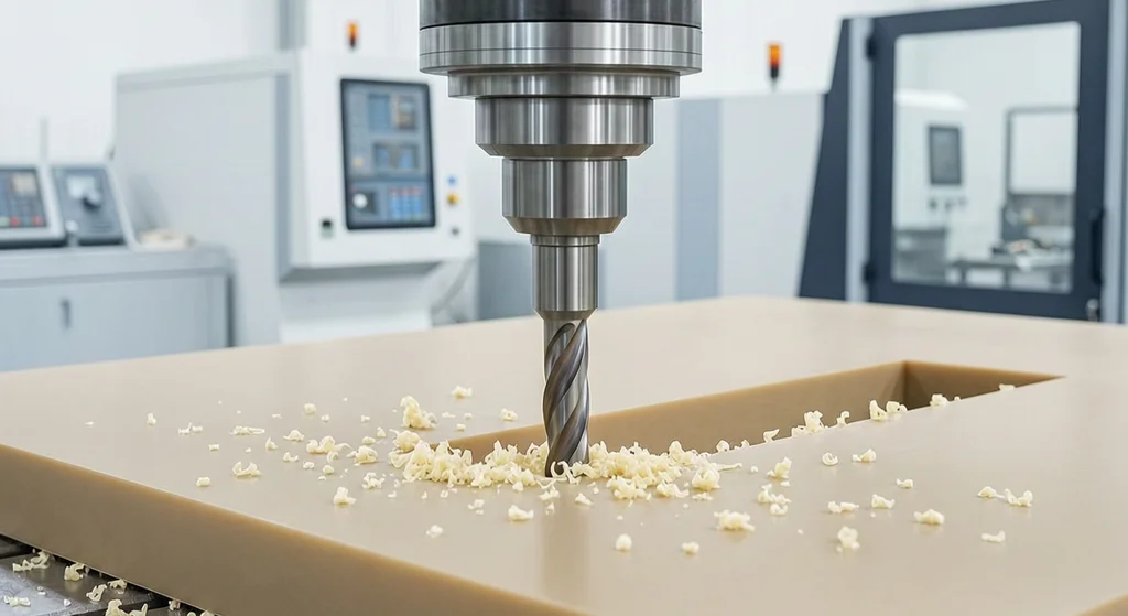 CNC milling PPS sheet on machining center